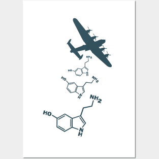 Serotonin Molecule Bomber Posters and Art